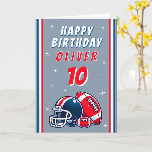 Fußball Ball Helmet Cartoon Glückwunsch zum Geburt Karte (Gelbe Blume)