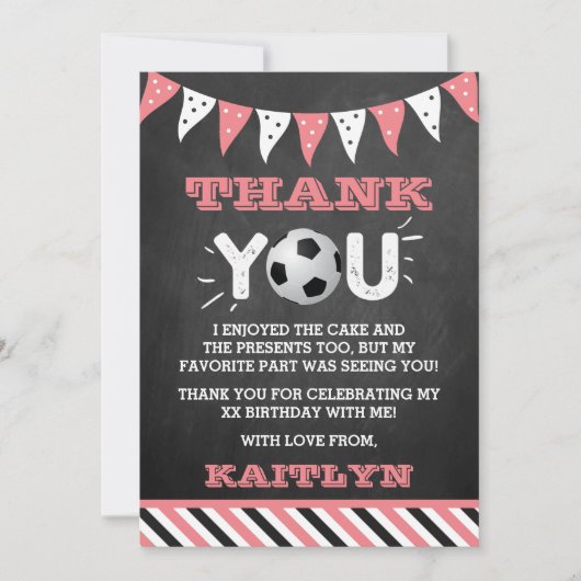 Fußball-Ball jeden Geburtstag Dankeskarte (Vorderseite)