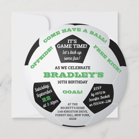 Fußball-Ball jeden Geburtstag Einladung (Vorderseite)