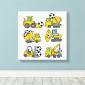 Fußball-Ball Kids Fußball Bauskubinen Leinwanddruck (Insitu (Holzboden))