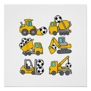 Fußball-Ball Kids Fußball Bauskubinen Poster
