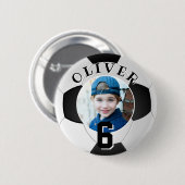 Fußball Ball Kindergeburtstag Age Foto Button (Vorne & Hinten)