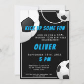 Fußball-Ball Kindergeburtstag Einladung (Vorderseite)