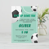 Fußball-Ball Kindergeburtstag Einladung (Stehend Vorderseite)
