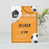 Fußball-Ball Kindergeburtstag Einladung (Stehend Vorderseite)