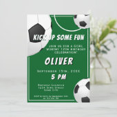 Fußball-Ball Kindergeburtstag Einladung (Stehend Vorderseite)