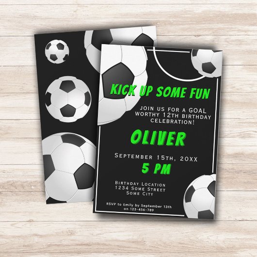 Fußball-Ball Kindergeburtstag Einladung