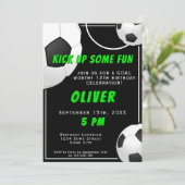 Fußball-Ball Kindergeburtstag Einladung (Stehend Vorderseite)
