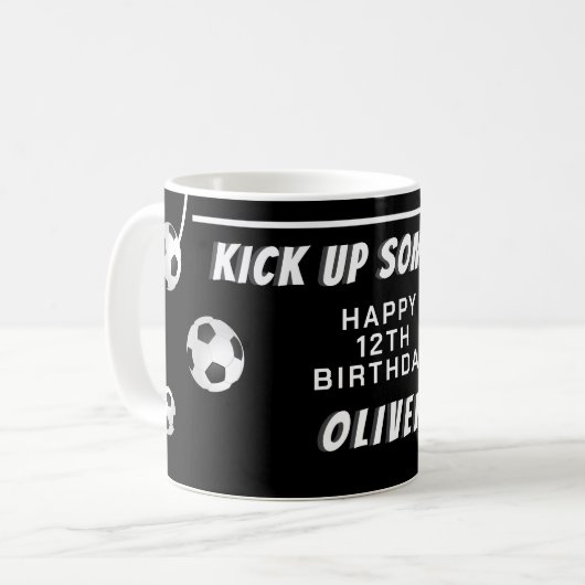 Fußball-Ball-Kindergeburtstag Kaffeetasse (Vorderseite Links)