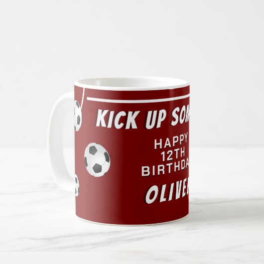 Fußball-Ball-Kindergeburtstag Kaffeetasse (Vorderseite Links)