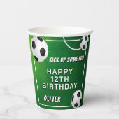 Fußball-Ball-Kindergeburtstag Pappbecher (Rückseite)