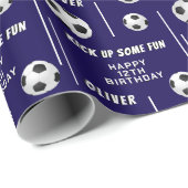 Fußball-Ball Kindergeburtstag Party Geschenkpapier (Rolleneckpunkt)