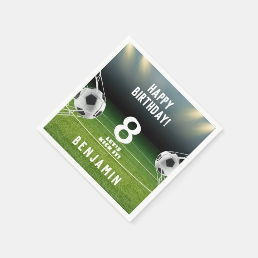 Fußball-Ball-Kindergeburtstag Serviette (Ecke)