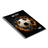 Fußball-Ball mit Flammen Spiral Foto Notebook Notizblock (Rechte Seite)