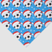 Fußball-Ball mit Hut und Schneeflocken Blau des We Seidenpapier (Detail)