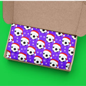 Fußball-Ball mit Hut und Schneeflocken des Weihnac Seidenpapier