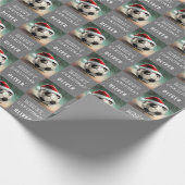 Fußball Ball mit Weihnachtsmannmütze Spaß Weihnach Geschenkpapier (Ecke)