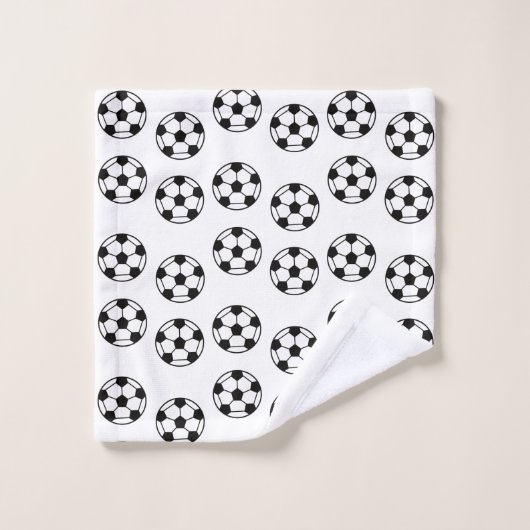 Fußball-Ball-Muster Badhandtuch Set (Waschlappen)