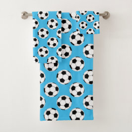 Fußball-Ball-Muster Badhandtuch Set