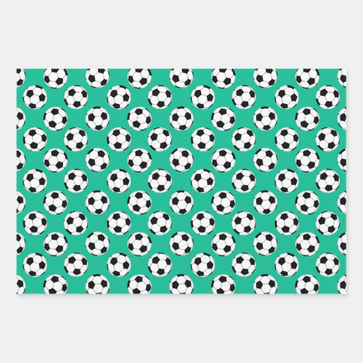 Fußball-Ball-Muster Geschenkpapier Set (Vorderseite 2)