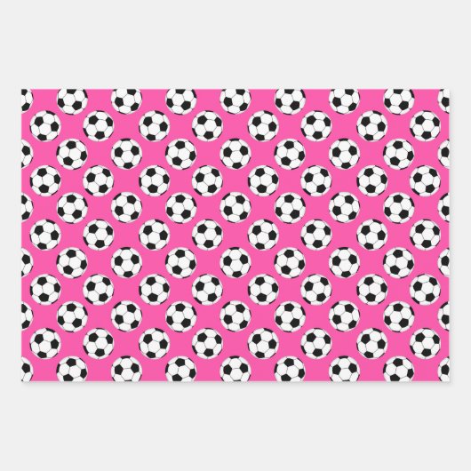 Fußball-Ball-Muster Geschenkpapier Set (Vorderseite)