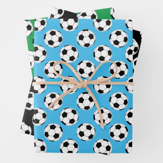 Fußball-Ball-Muster Geschenkpapier Set (Beispiel)