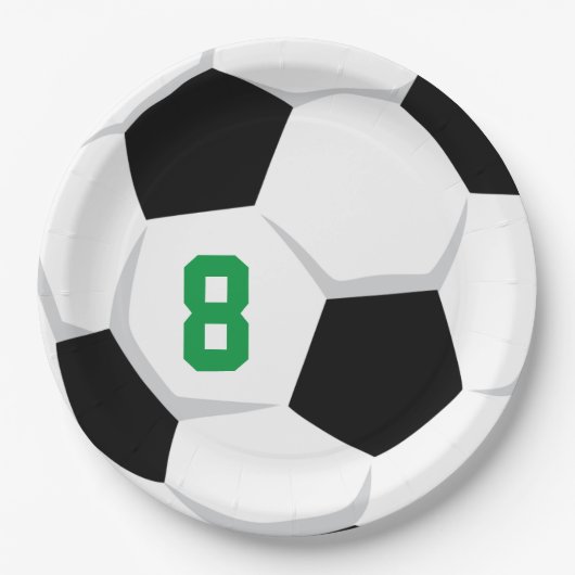 Fußball-Ball-NUMMER Fans Kids Party Spaß Pappteller (Vorderseite)