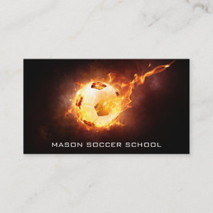 Fußball-Ball on Fire - Fußball-Coach Business Card Visitenkarte