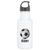 Fußball-Ball personalisiert Edelstahlflasche (Vorderseite)