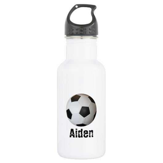 Fußball-Ball personalisiert Edelstahlflasche (Vorderseite)