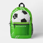 Fußball-Ball Personalisiert grün Bedruckter Rucksack (Vorderseite)
