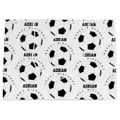 Fußball Ball Personalisiert Name Geburtstag Große Geschenktüte (Vorderseite)
