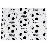 Fußball Ball Personalisiert Name Geburtstag Große Geschenktüte (Rückseite)