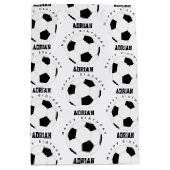 Fußball Ball Personalisiert Name Geburtstag Mittlere Geschenktüte (Vorderseite)