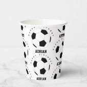 Fußball Ball Personalisiert Name Geburtstag Pappbecher (Links)