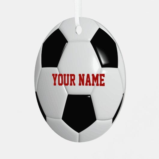 Fußball-Ball Personalisiert Ornament Aus Metall (Vorderseite links)