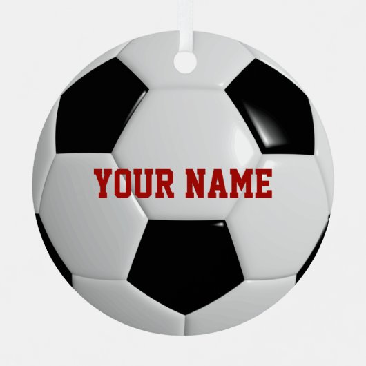 Fußball-Ball Personalisiert Ornament Aus Metall (Vorderseite)