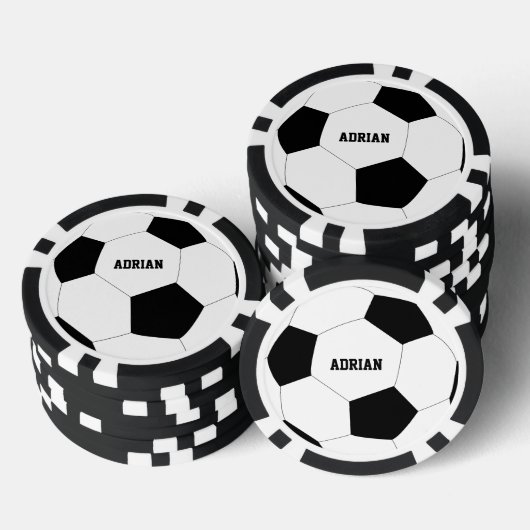Fußball-Ball Personalisiert Pokerchips (Stapel)