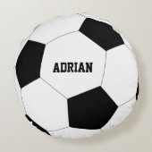 Fußball-Ball Personalisiert Rundes Kissen (Rückseite)