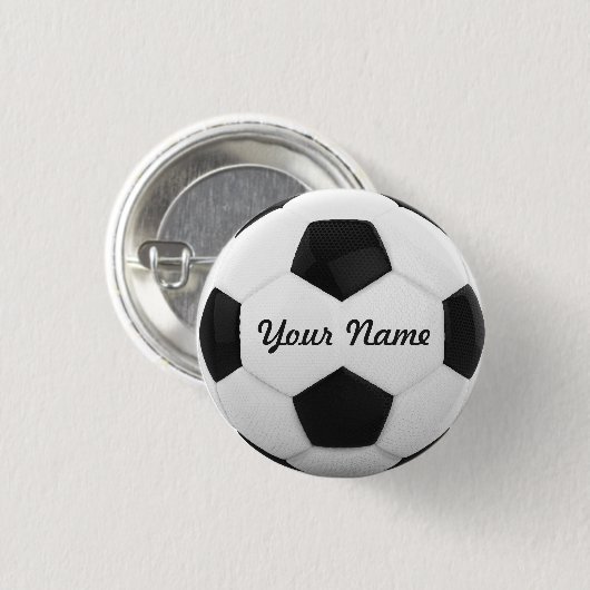 Fußball-Ball-personalisierter Name Button (Vorne & Hinten)