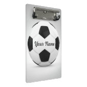 Fußball-Ball-personalisierter Name Mini Klemmbrett (Schrägansicht)
