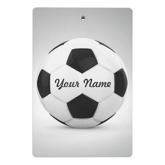 Fußball-Ball-personalisierter Name Mini Klemmbrett (Rückseite)