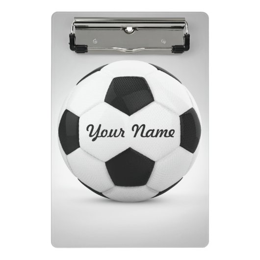 Fußball-Ball-personalisierter Name Mini Klemmbrett (Vorderseite)