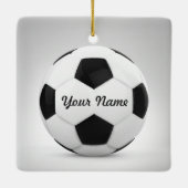 Fußball-Ball-personalisierter Namensdekor Keramikornament (Rückseite)