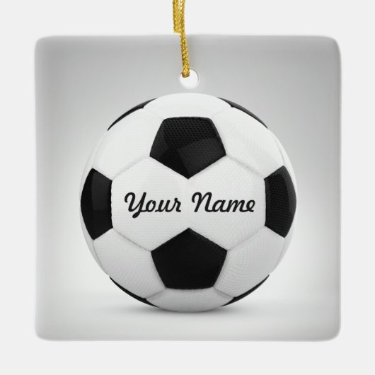 Fußball-Ball-personalisierter Namensdekor Keramikornament (Vorderseite)