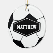 Fußball-Ball-personalisiertes Keramik Ornament (Links)