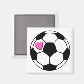 Fußball Ball Pink Hrt Magnet (Vorderseite/Rückseite)