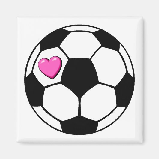 Fußball Ball Pink Hrt Magnet (Vorne)