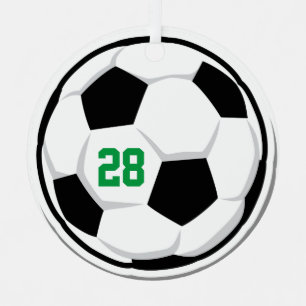 Fußball Ball Player NAME Team NUMMER Award Ornament Aus Metall