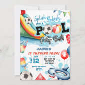 Fußball-Ball Pool Geburtstagsparty Einladung (Vorderseite)